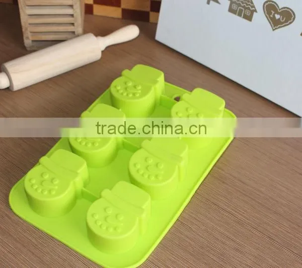 Promotional Gift 6 Cavity Snowman Shape Christmas Cake Molds Silicone Molds for Baking Set photo-2