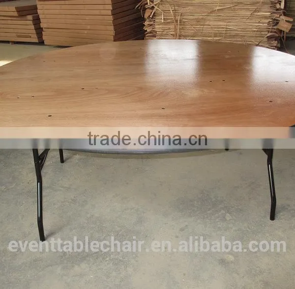Round Plywood Banquet Folding Table With Alu Table Edge for Party Rental Wedding photo-6