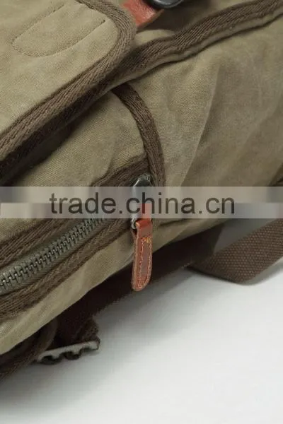 Unisex,Vintage Casual Cotton Canvas Leather Backpack Rucksack Bookbag ,Lagtop Bag Computer Bag For Men & Women photo-5