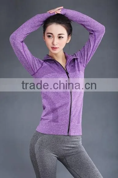 New Fashion Custom Ladies Nylon Soprt Seamless Jacket photo-4