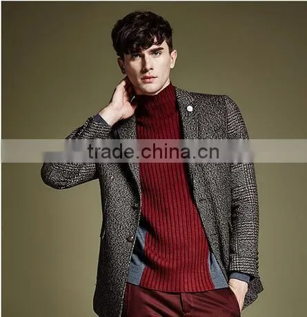 2015 China Clothing Manufacturer Men Winter Wool Coat photo-3