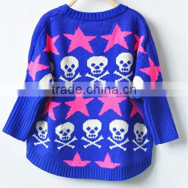 Latest Design Skull Pattern Girls Knitted Pullover Sweater photo-4