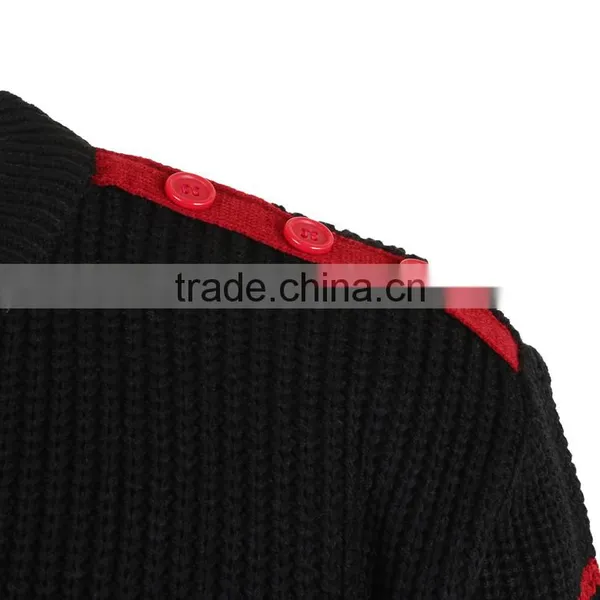 2015 Hot Selling Pullovers Mens Red Black Striped Sweater photo-3