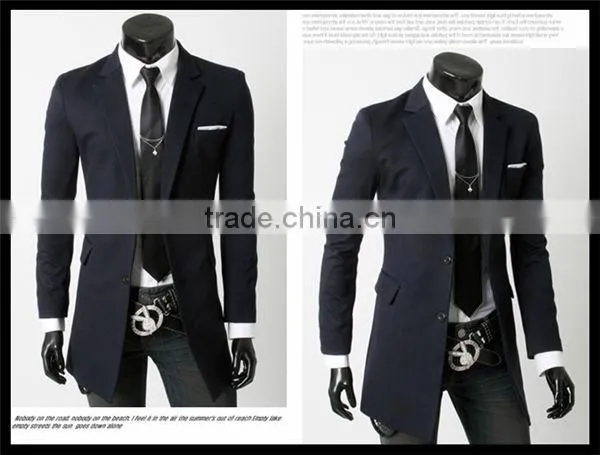 2016 Latest European Style Velvet Trendy Business Long Blazer Suit for Man photo-3