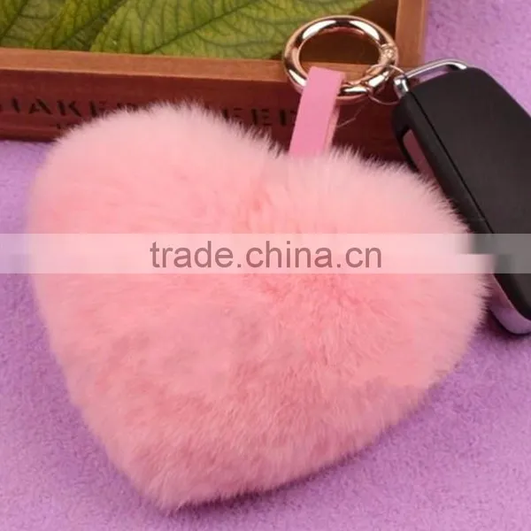 Myfur Automobile Car Key Chain Rex Rabbit With Metal Key Ring Fur Pendant photo-5