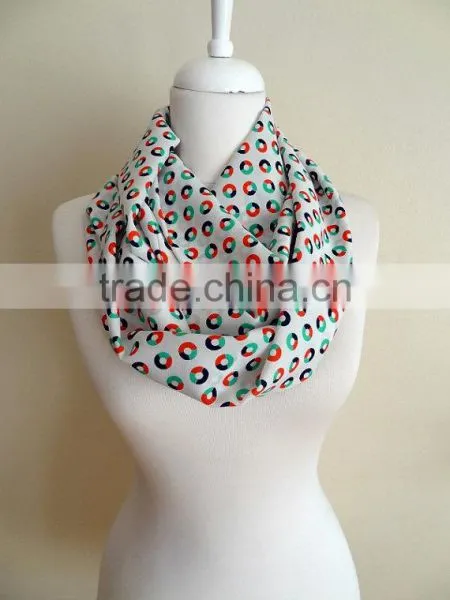 Circles Pattern Infinity Scarf, Tube Scarf, Circle Scarf, Loop Scarf, Scarves, Spring - Fall - Winter Fashion photo-3