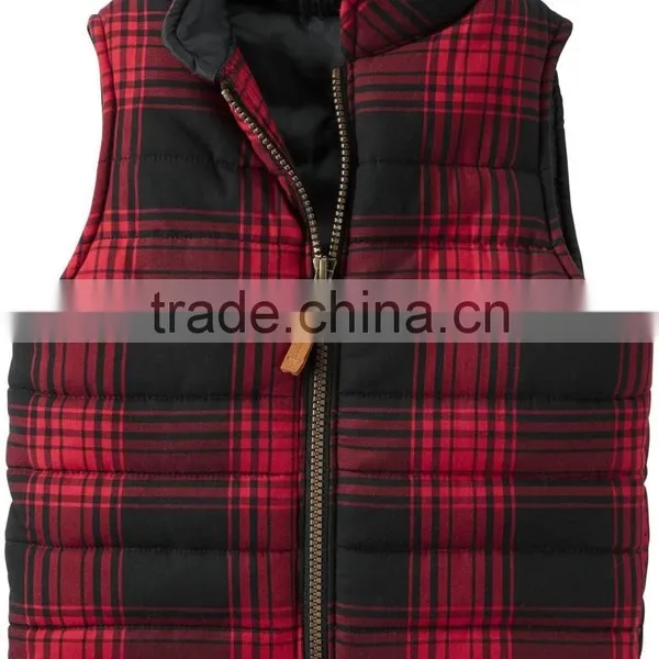 New Fashion OEM Colorblock Puffer Vest Baby Boy Clothes 2017 Wholesale Fancy Children Plaid Jacket Clothing photo-2