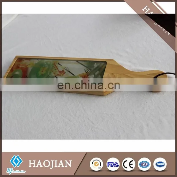 Glass Cheese Board Kitechen Bread Board With Wood Frame Wooden Bread Board