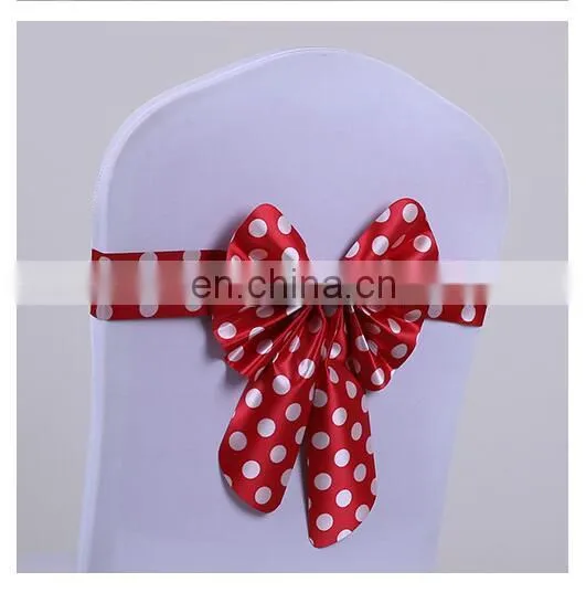 Plain Wholesale Banquet Polka Dot Chair Sash photo-2