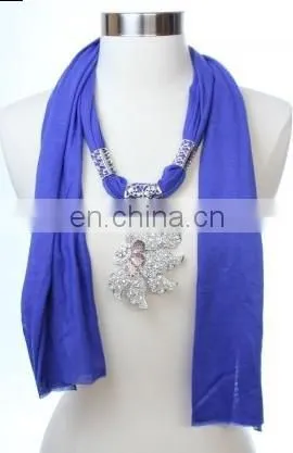 Assorted Colors Pure Jewelry Pendant Scarves on Sale