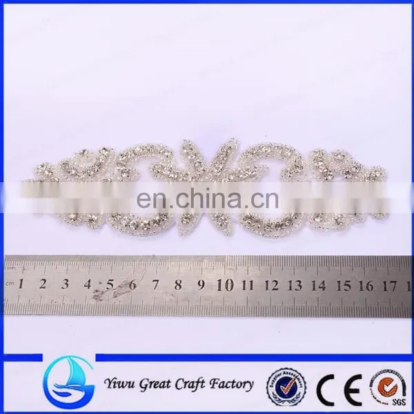New Dress Belt Products Sell Like Hot Cakes Glass Seed Beads and Rhinestone Bridal Wedding Dress Fabric Decoration Claw Drilling