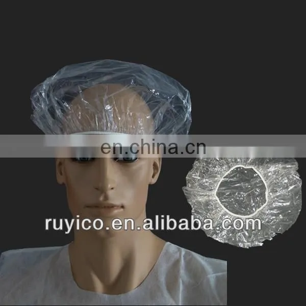 Disposable Clear PE Shower Cap for Hotel Using photo-2