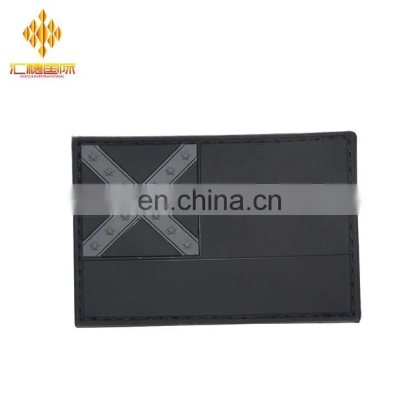 high quality one color sewing custom flag embossed rubber patch