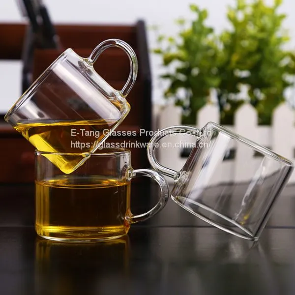 Wholesale Factory Price Amazon Custom Logo 100ml 3.5oz Glass Cup, Drinking Glasses, Double Wall Mini Glass With Handle photo-2