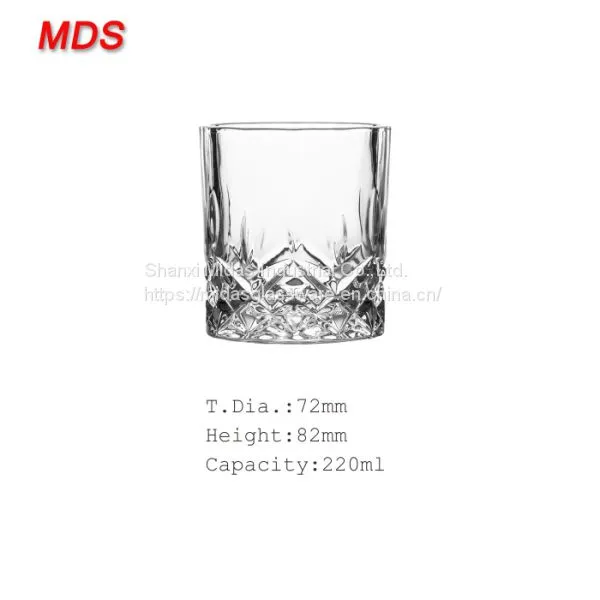 High Quality 7oz 220ml Cut Embossed Whisky Glass Wholesale photo-2
