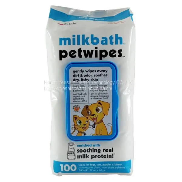 China Antibacterial Dog&cat Multi-purpose Nonwoven Spunlace Pet Cleaning Wet Wipes photo-3