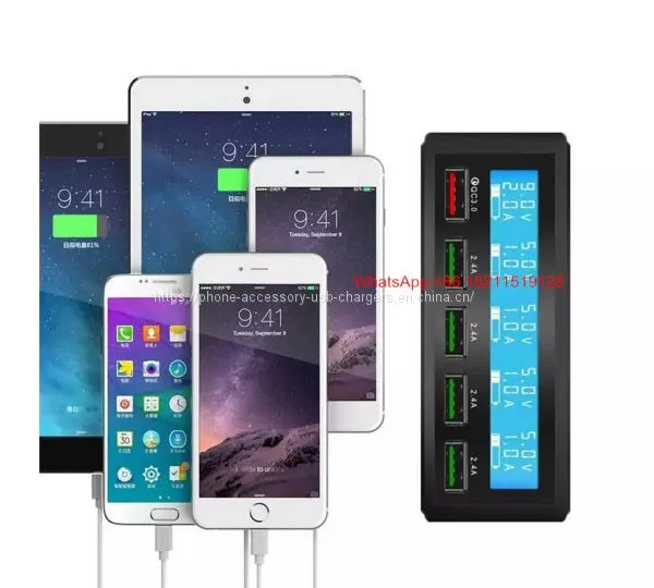 Fast Charge QC3.0 Multi Port Usb Charger 5 Desk Charger Station For Multiple Devices photo-3