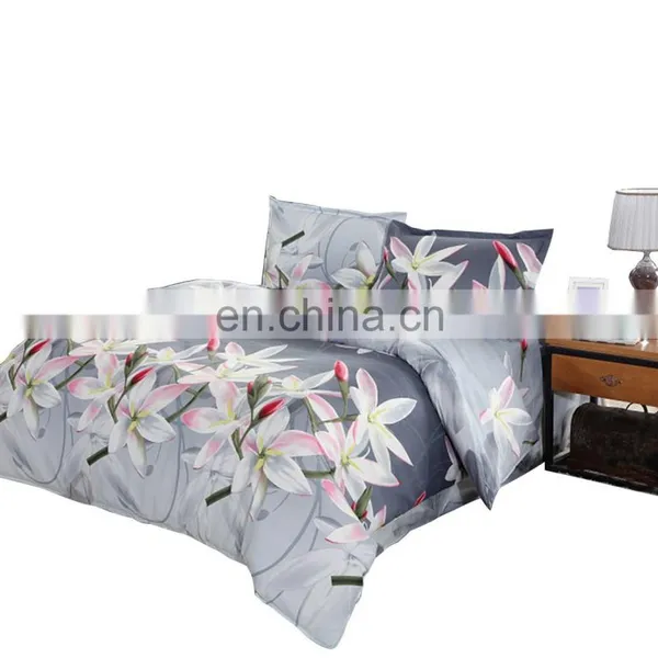 3D Bedding Set Reactive Printing Bed Cover 100% Polyester Flower Duvet Cover Set