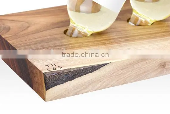 Custom Made Solid Wooden Wine Holder With Wine Glasses photo-3