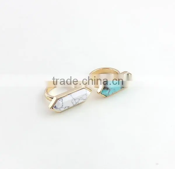 Latest Gold Ring Design Natural Stone Turquoise Ring for for Wholesale photo-3