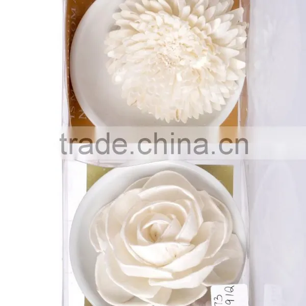 Scented Clay Rattan Stick Flower Reed Diffuser With 3 Pcs Candles photo-3