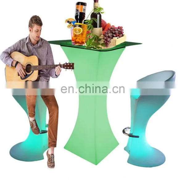 Stand up Bar Tables /Elegant Power Modern Nightclub Disco Square LED Furniture Shinning Cocktail Bar Coffee Table photo-4