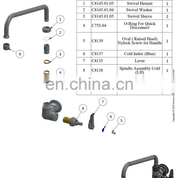 Pantry Faucet With Single Hole Base Wall Mount Swing Nozzle Length 6