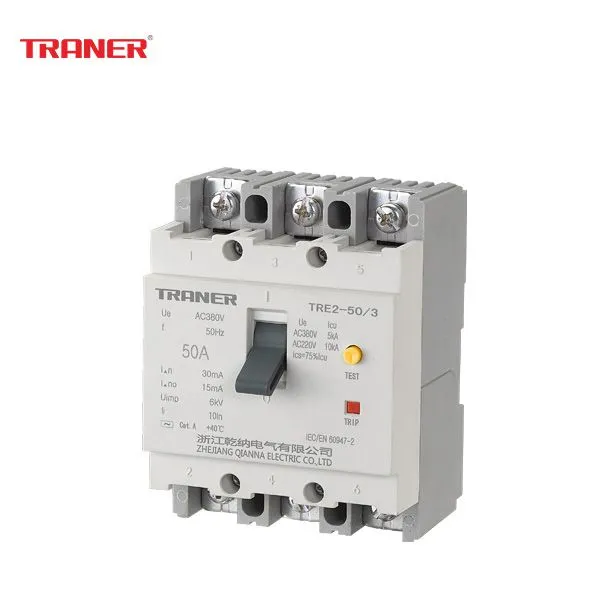 TRE2-50/3 MCCB 3P3E With Earth Leakage Protection Main Switch