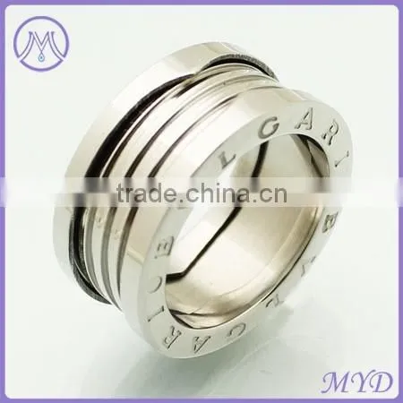 Fashion Jewelry Mens CZ Zircon Crystal Stainless Steel Jewelry Finger Ring photo-4