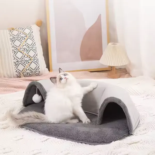 Meow Love All-in-one Eco-friendly Warm Pet Bed Multifunctional Cat Toy Nest Cat Tunnel Runway Play Sleep photo-5