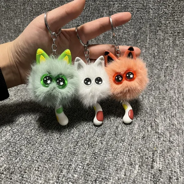 Star Eye Cat Pom Pom Keychain photo-5