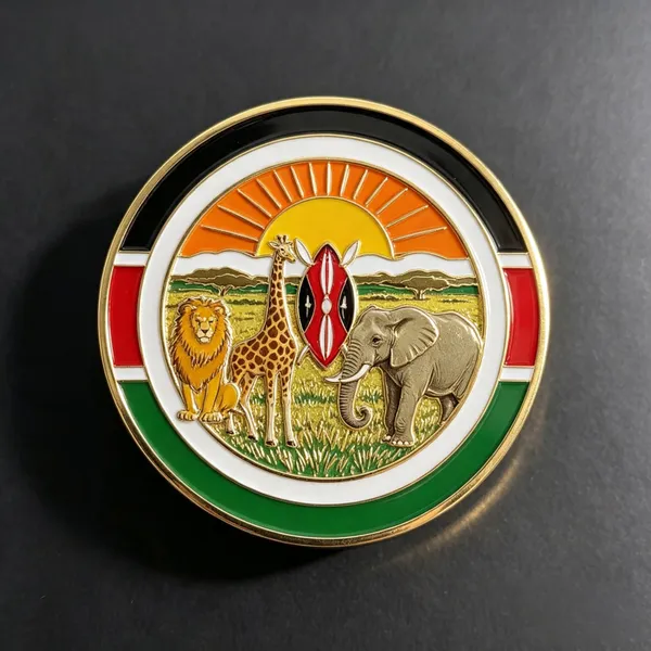 Africa Kenya Feature Resin Fridge Magnet Custom Country Tourist Souvenir Hard Enamel Pin Keychain Gift Set photo-3