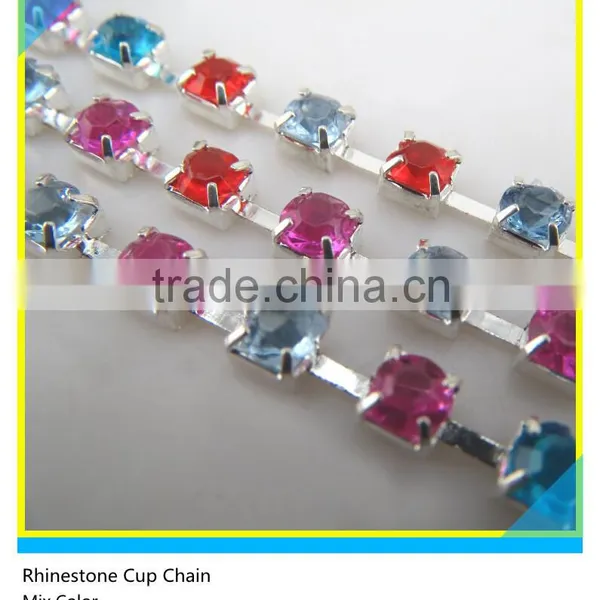 Rhinestone Chain Trimming Sew on Gold Rhinestone Cup Chain photo-4