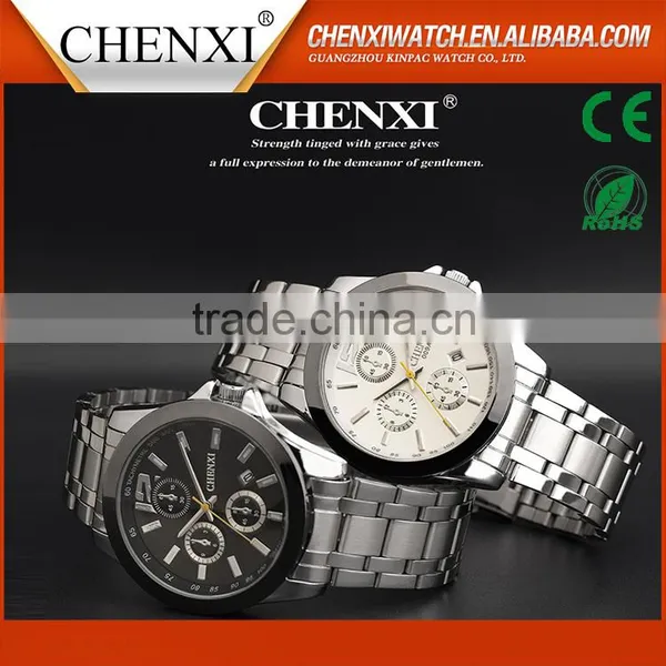 Wholesale Stainless Steel Chain Black Color Wrist Watch for Men photo-4