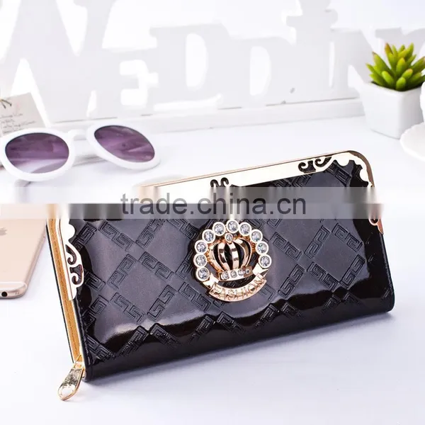 Latest Women pu Purse Luxurious Decorate Long Wallet photo-4