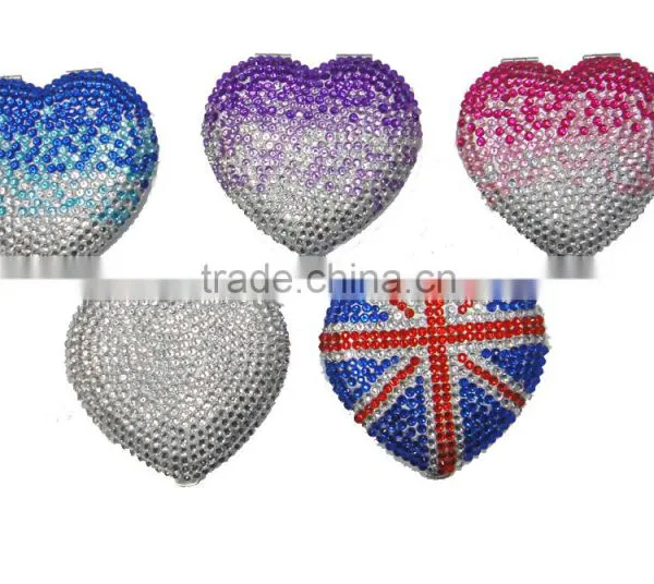 Bling Rhinestone Jeweled Mirror Crystal Comestic Mirror photo-3