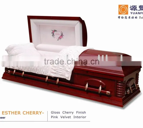 Female Esther Cherry Wooden Coffin(Carb Certificated)
