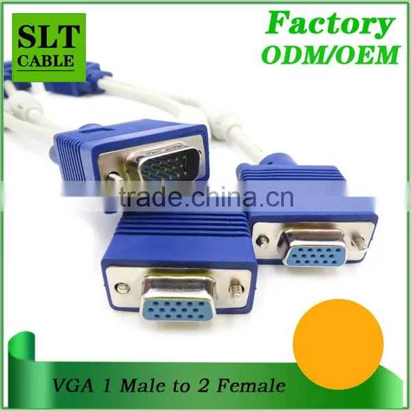 SLT DB15 Pin VGA Male to 2 VGA Female Adapter Splitter Y Cable photo-4