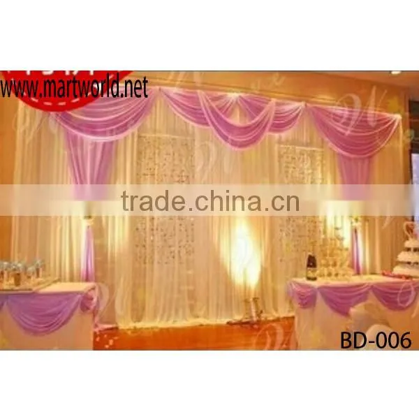 Exquisite Making Curtain Fabric Wedding Backdrop Decoration ,wedding Stage Decoration(BD-006)