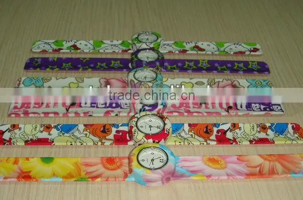 Promotion Gifts Silicone Slap Watch Kids Silicon Wristband Slap Watch Full Printed Oem Design Children Slap Watch for Promotion photo-4