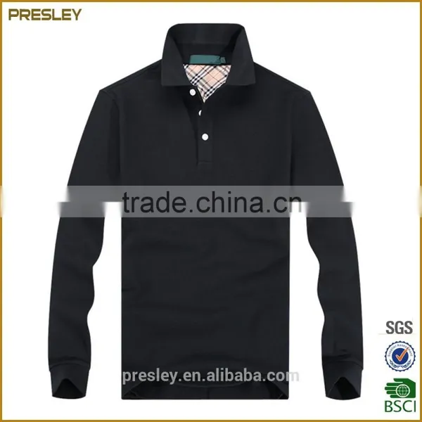 Wholesale Price Black Longsleeve Men's Polo t Shirts photo-2