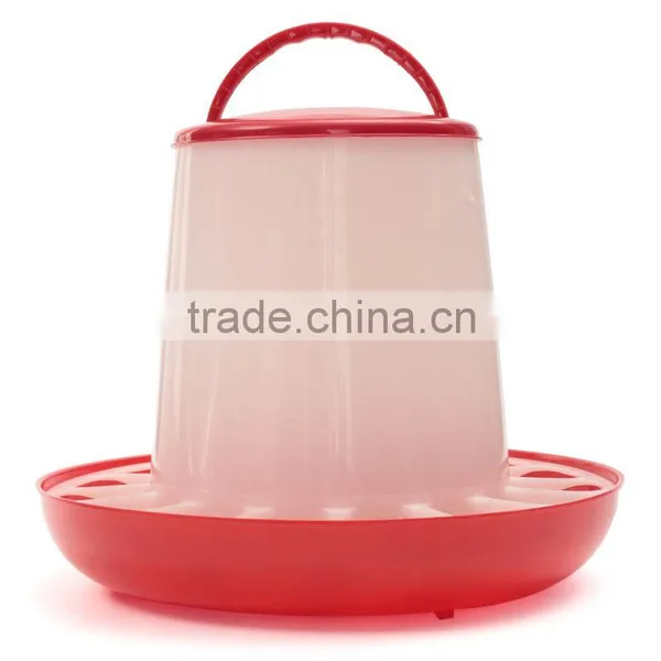 Hot Sale Plastic 16x9.5x18.5cm 1.5kg White+Red Plastic Feeder Baby Chicken Chicks Hen Poultry Feeder Lid Handle photo-2