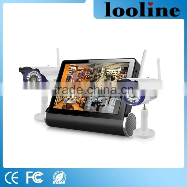 Looline 7 LCD Capacitive Touch Screen Overlay 4Ch HD Wifi CCTV Camera Security Recordable HD Camera System Kit photo-6