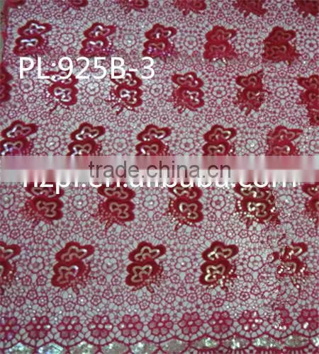 African New Design Cupion Sequins Lace Fabric Wholesale