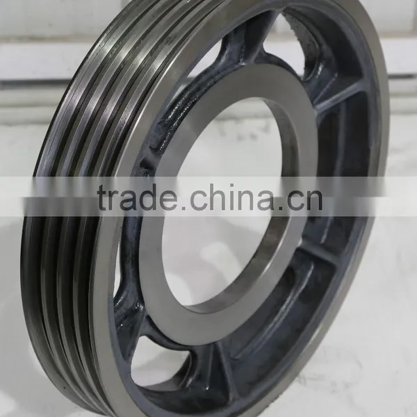 OEM machined ductile iron elevator wire rope wheel