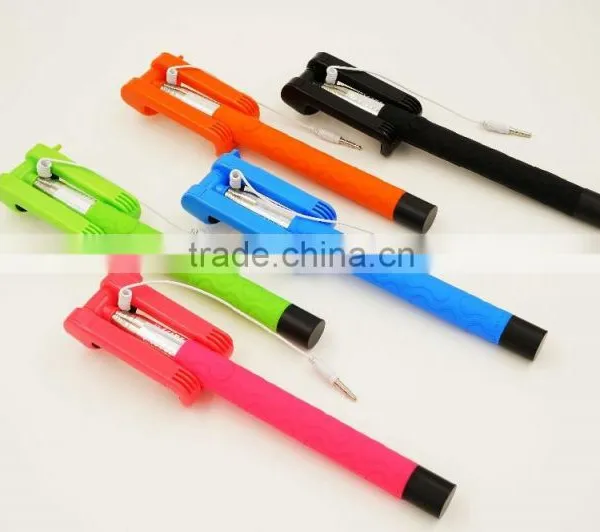 2015 Best Selling Foldable Extendable Mini Selfie Stick New Cable Take Pole Selfie Stick,wired Selfie Stick photo-6