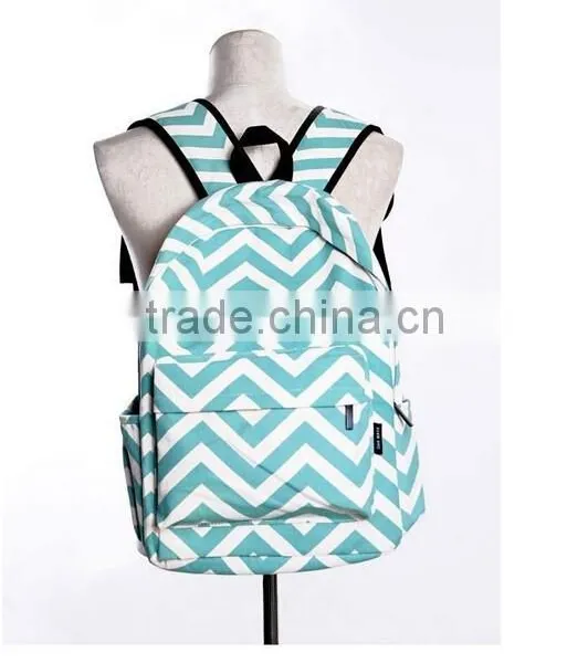 4 Colors Stripe Chevron School Backpack Bookbag For Unisex photo-5