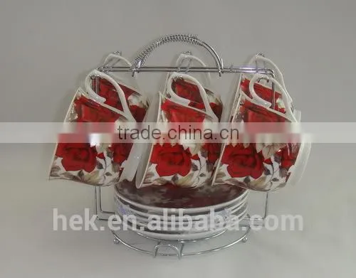 Flower Colored Tea Cup and Saucer Sets photo-5
