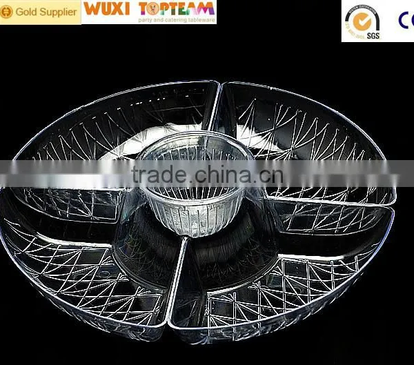 Plastic Round Diamond Cut Compartment Deep Tray photo-3