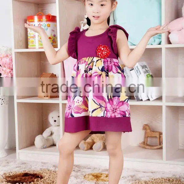 Latest Fashion Baby One Piece Cotton Frocks Designs Kids Summer Printed Girl Dress photo-4